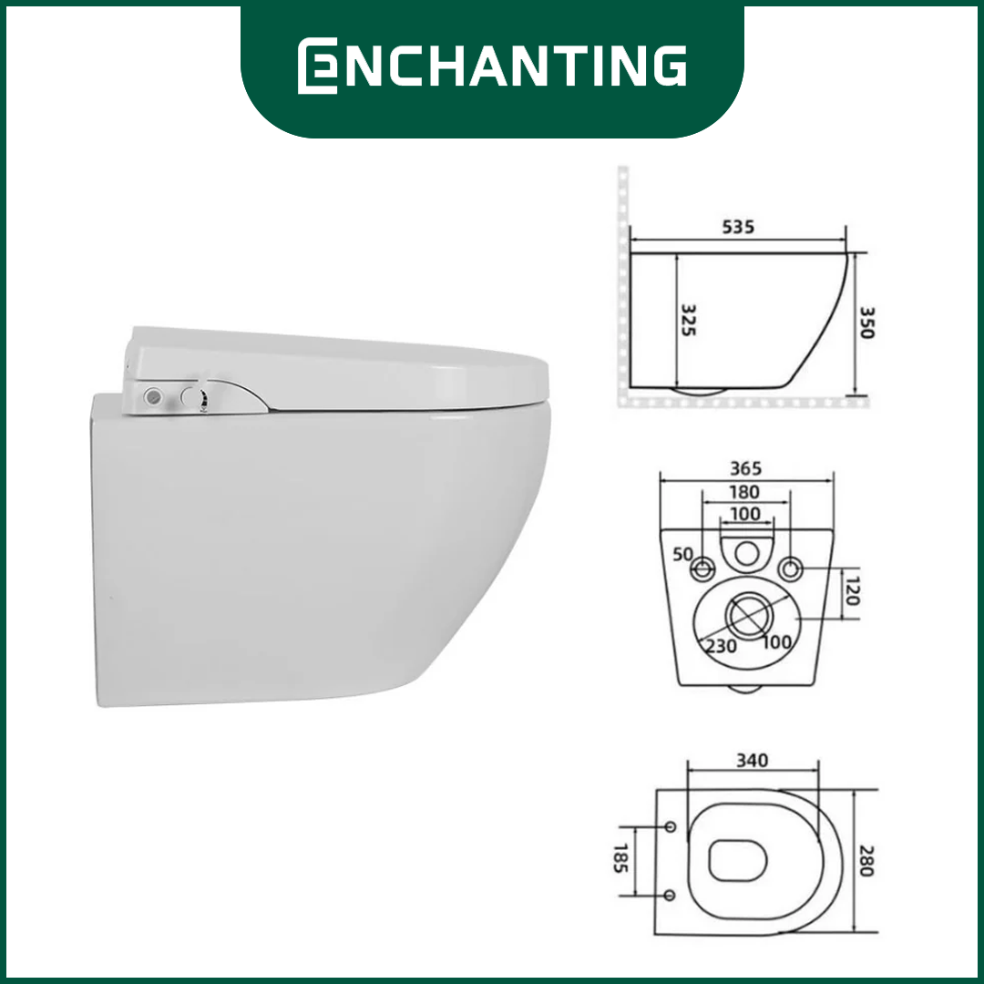 Wall Hung Toilet / Kloset Duduk Gantung Europe Enchanting E1360Eco