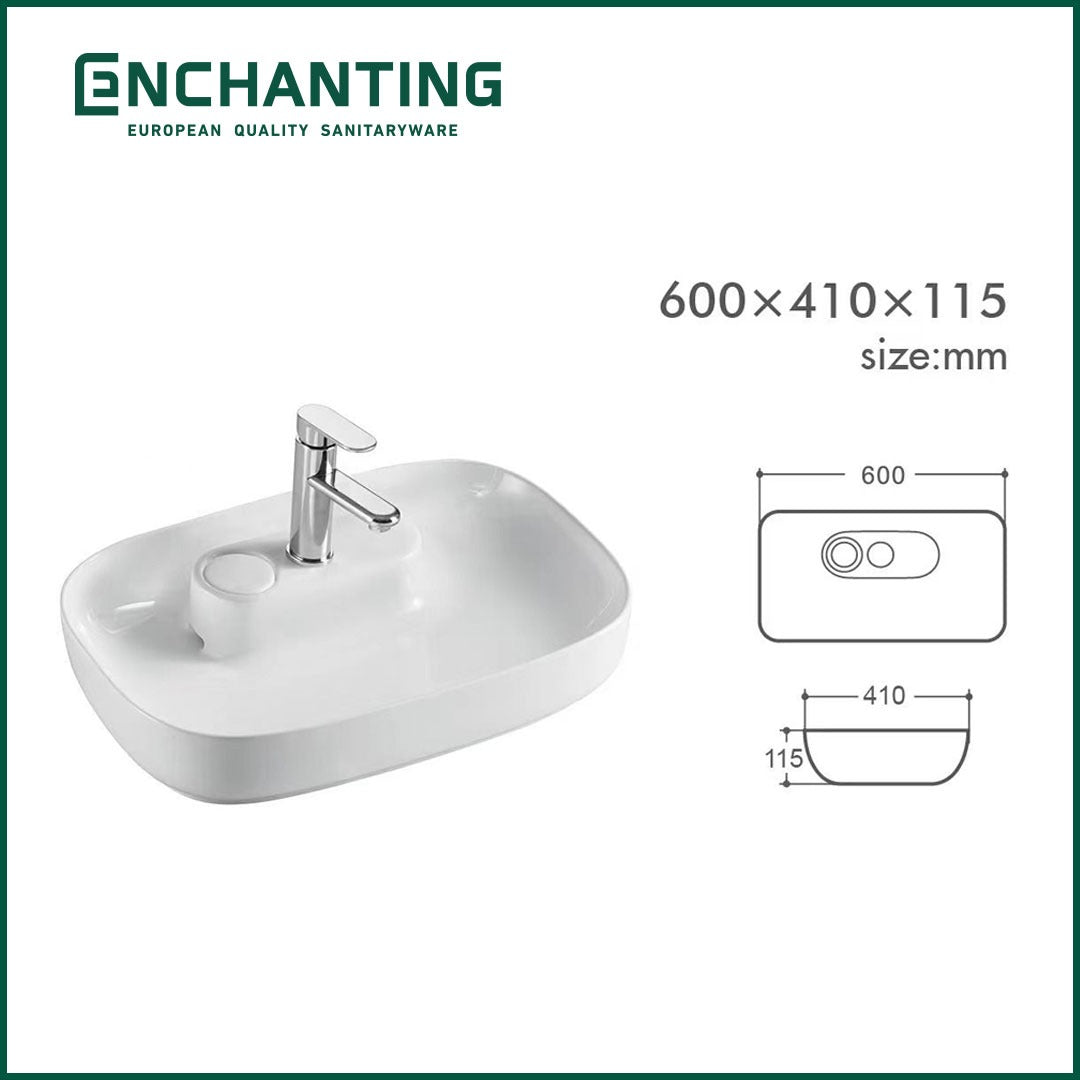 Wastafel Keramik Kamar Mandi Europe Enchanting E1361 with Hidden Afur