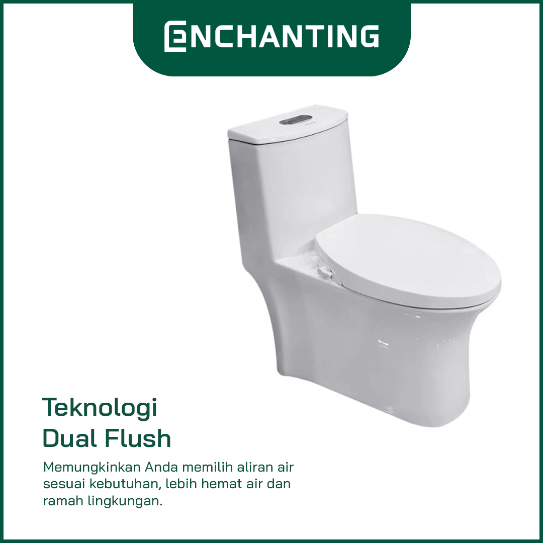ENCHANTING Toilet / Kloset Duduk Siphonic Soft Close As 50cm E1369