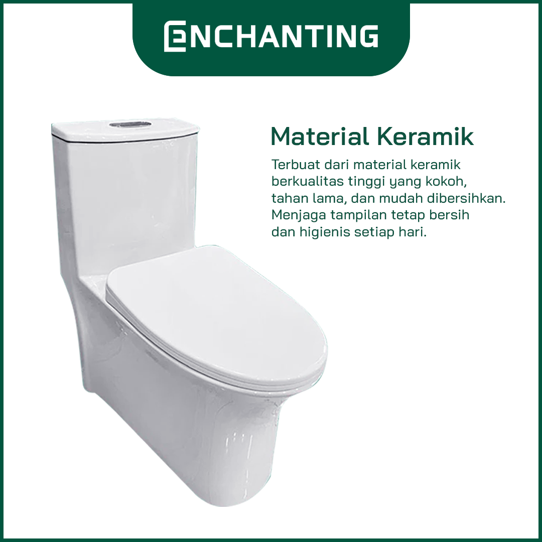 ENCHANTING Toilet / Kloset Duduk Siphonic Soft Close As 50cm E1369