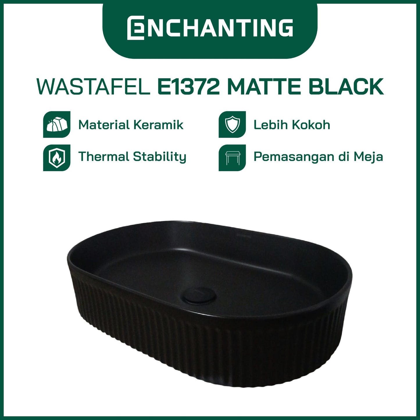 ENCHANTING Wastafel Meja Cuci Tangan Keramik Europe Enchanting E1372