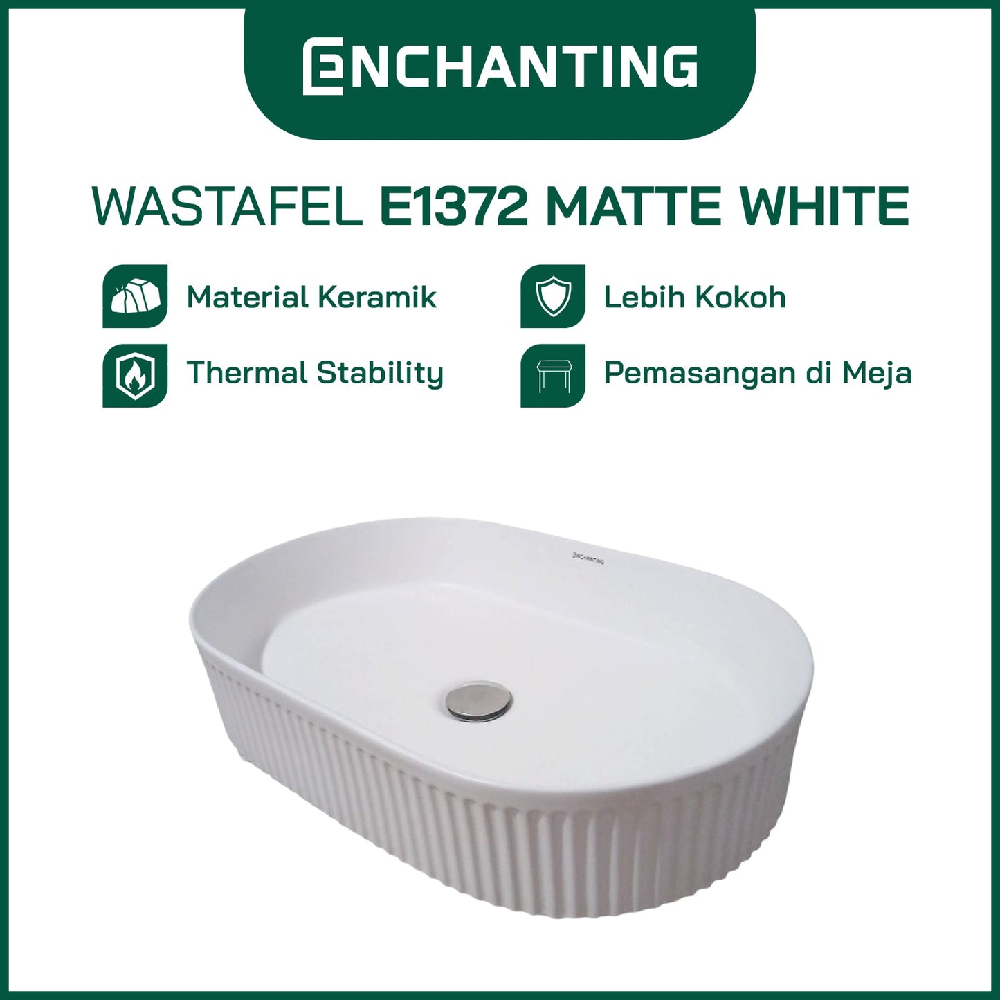 ENCHANTING Wastafel Meja Cuci Tangan Keramik Europe Enchanting E1372