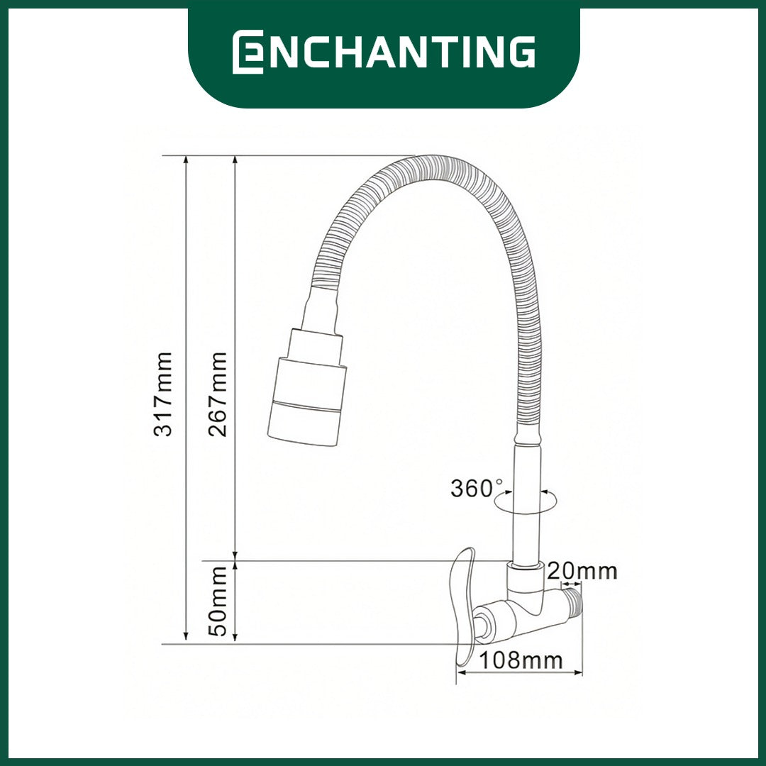 Kran Cuci Piring Europe Enchanting E1515N Kuningan Anti Karat