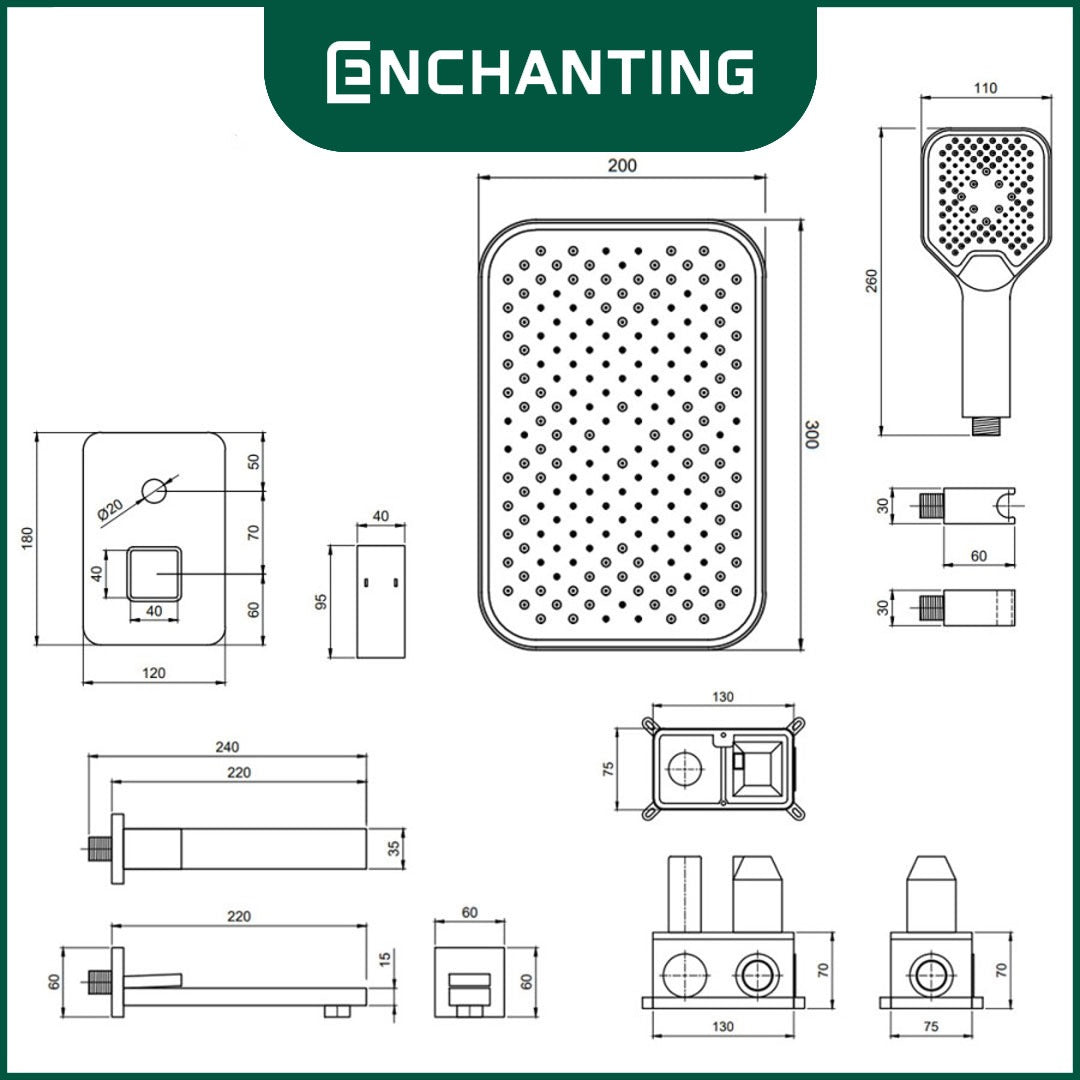 Shower Set Tanam Dinding Kamar Mandi Europe Enchanting E1600