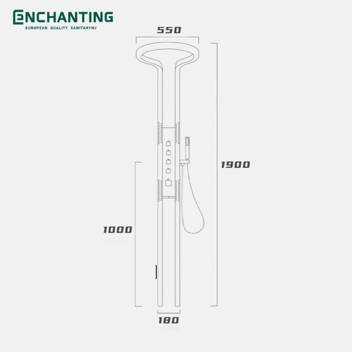 Shower Set Black Design Europe Enchanting E1788