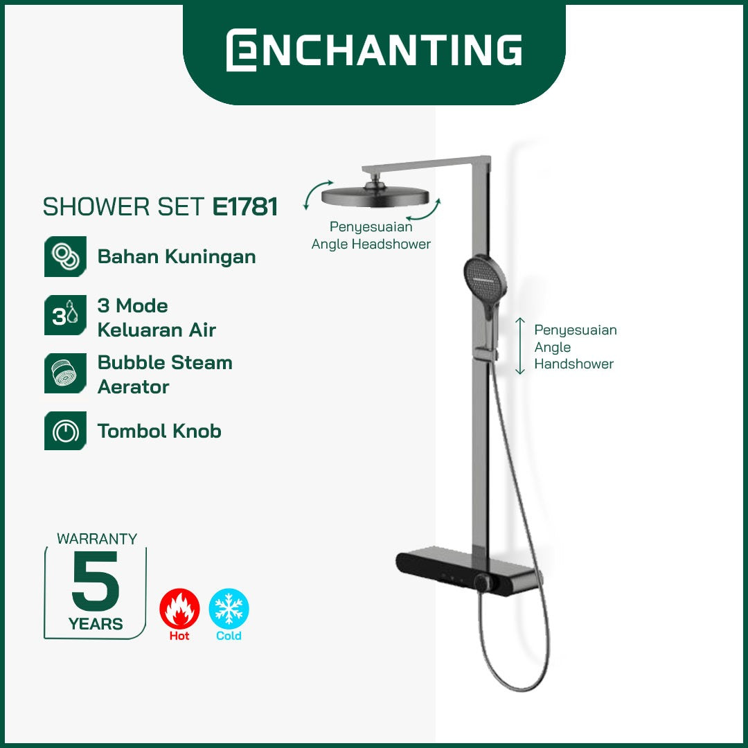 ENCHANTING Shower Set Mandi Piano Button Europe Enchanting E1781 Hydropower Series