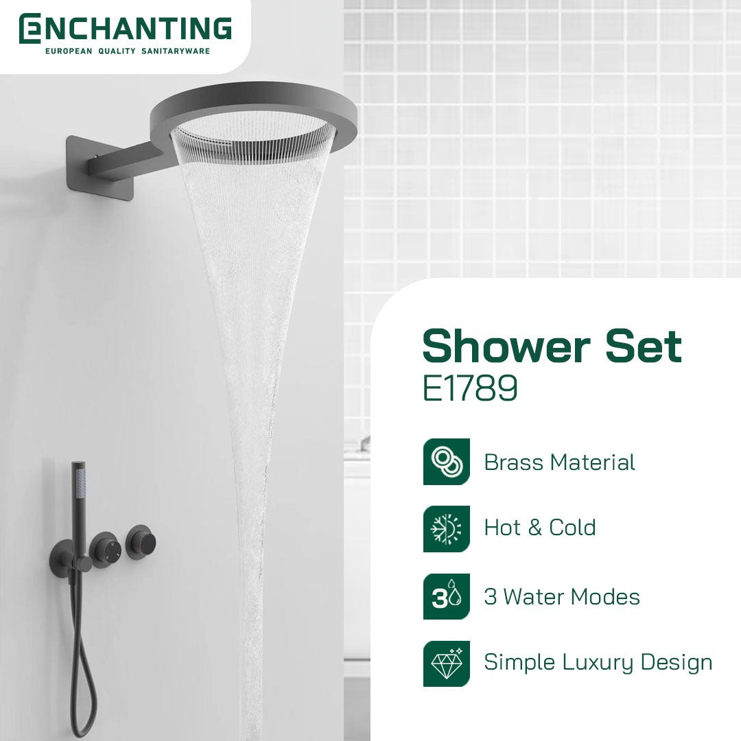 ENCHANTING Shower Set Tanam Dinding E1789 Shower Kamar Mandi Luxury Kran Panas Dingin