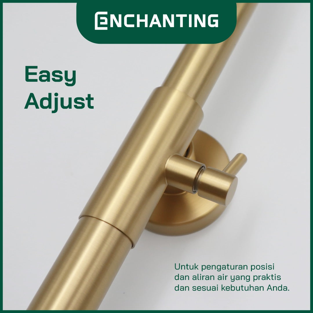 ENCHANTING Shower Tiang Set Kamar Mandi Kran Air Panas Dingin Material Brass Kuningan Brushed Gold RoseGold GunMetal PVD E1790 E1791 E1792 Bergaransi