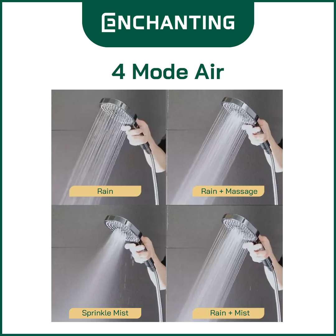 ENCHANTING Hand Shower Kamar Mandi Kepala Shower 4 Mode Air Material ABS E221