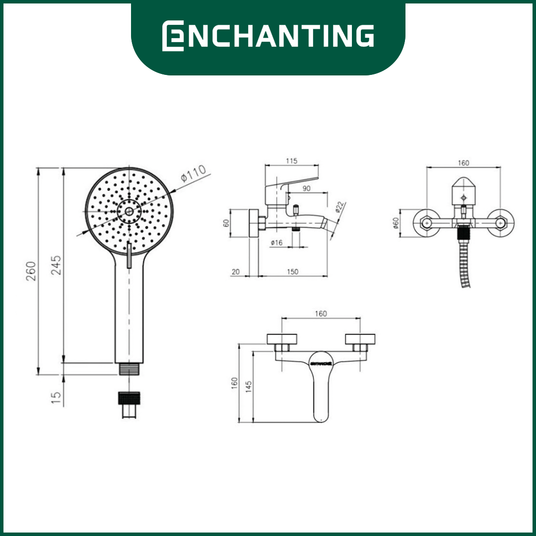 Kran Mixer Panas Dingin Europe Enchanting E36N