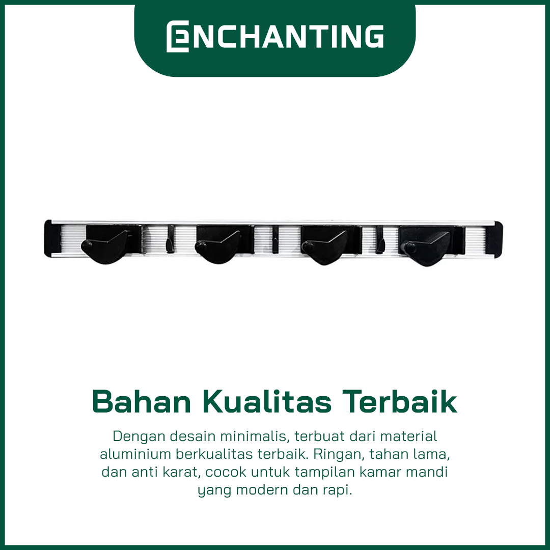 ENCHANTING Penjepit Gantungan Sapu Pel / Mop & Broom Holder Alumunium E6024