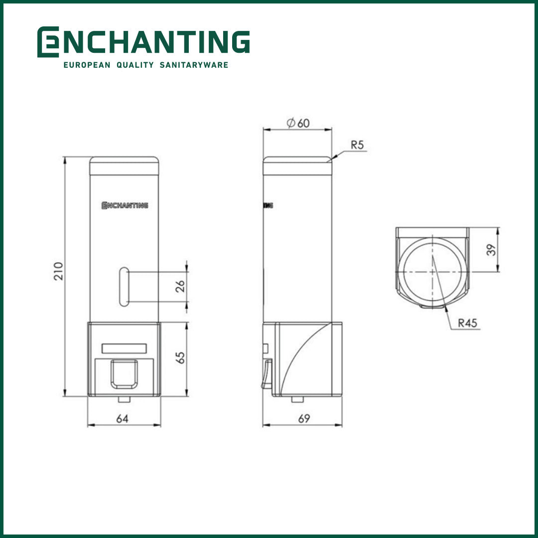 Soap Dispenser / Tempat Sabun Cair Europe Enchanting e6031