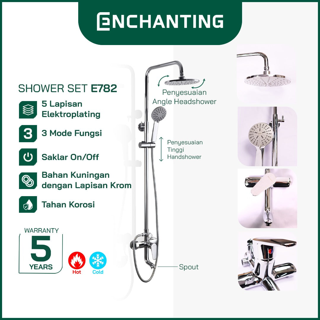 Enchanting Shower Set Mandi E782 / E780 Bergaransi