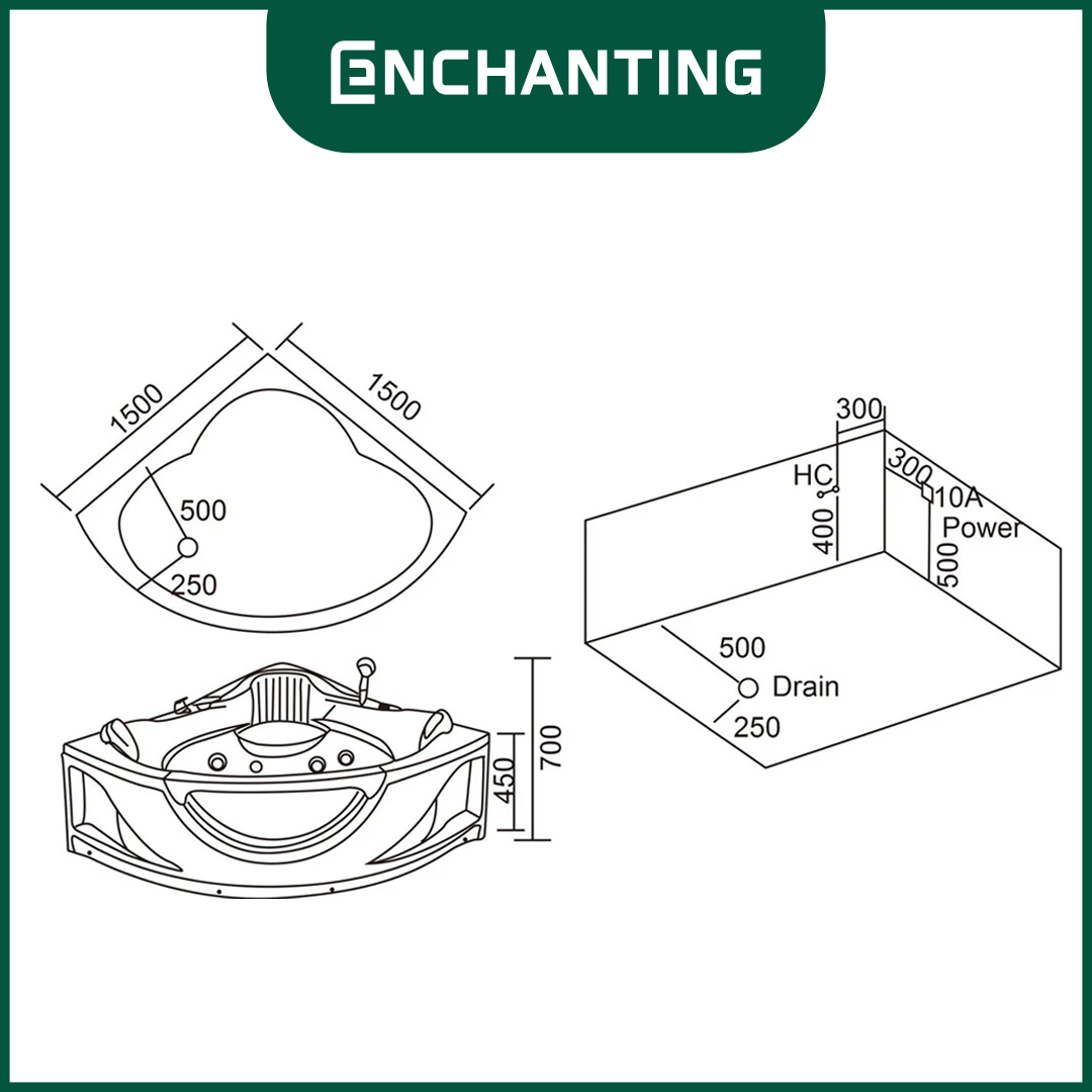 Bathtub Corner Kamar Mandi Sudut Europe Enchanting E8616