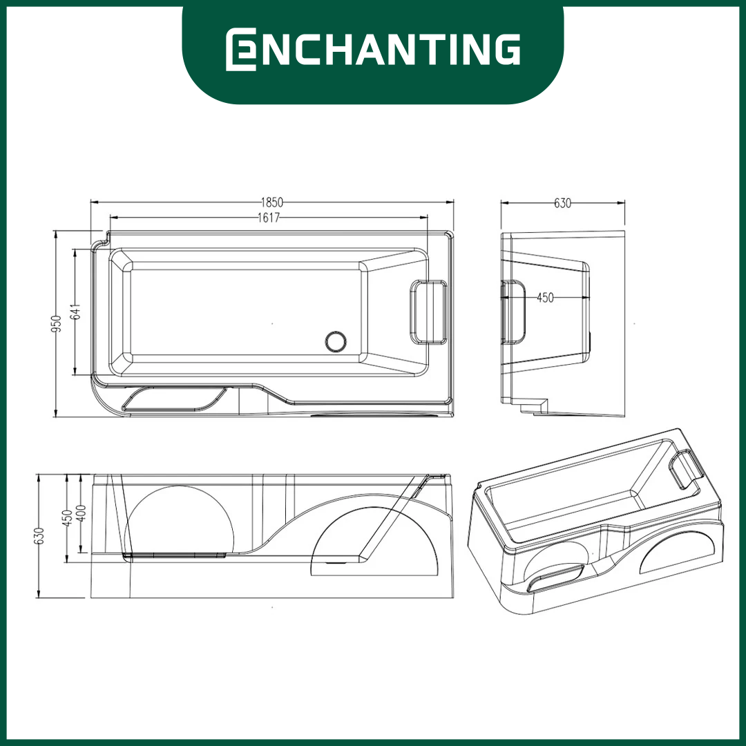 Aesthetic Bathtub Kamar Mandi Europe Enchanting E8617