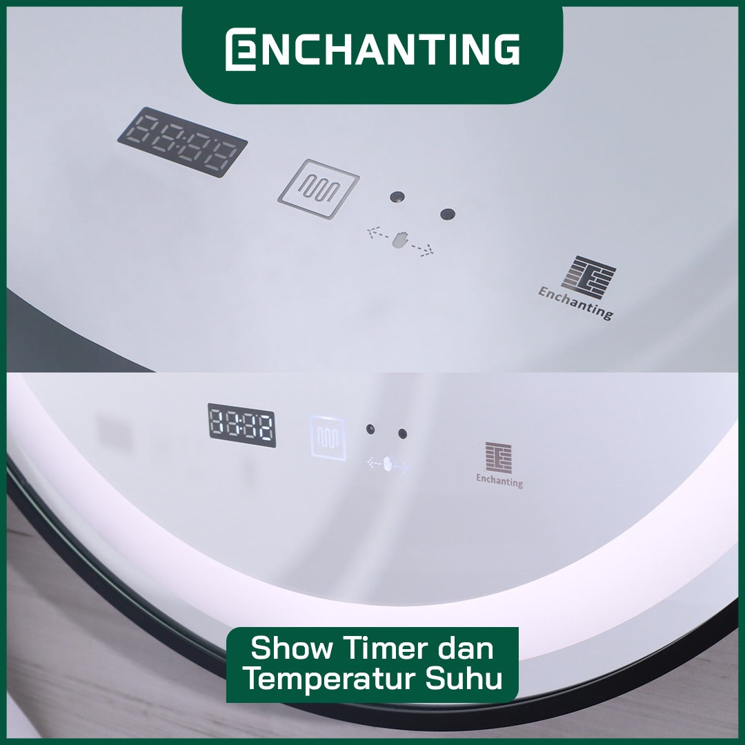 Cermin Bulat LED Digital Kaca Wastafel Europe Enchanting L13 / L14