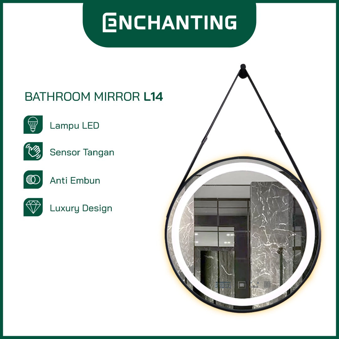 Cermin Bulat LED Digital Kaca Wastafel Europe Enchanting L13 / L14