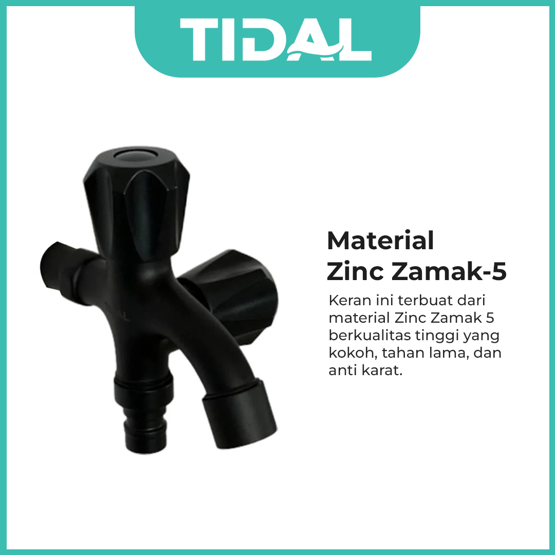 Keran Air Cabang Tembok Tidal TD026 Hitam