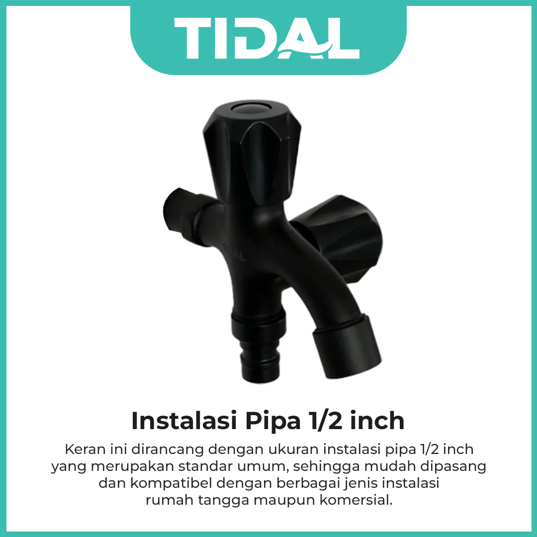 Keran Air Cabang Tembok Tidal TD026 Hitam