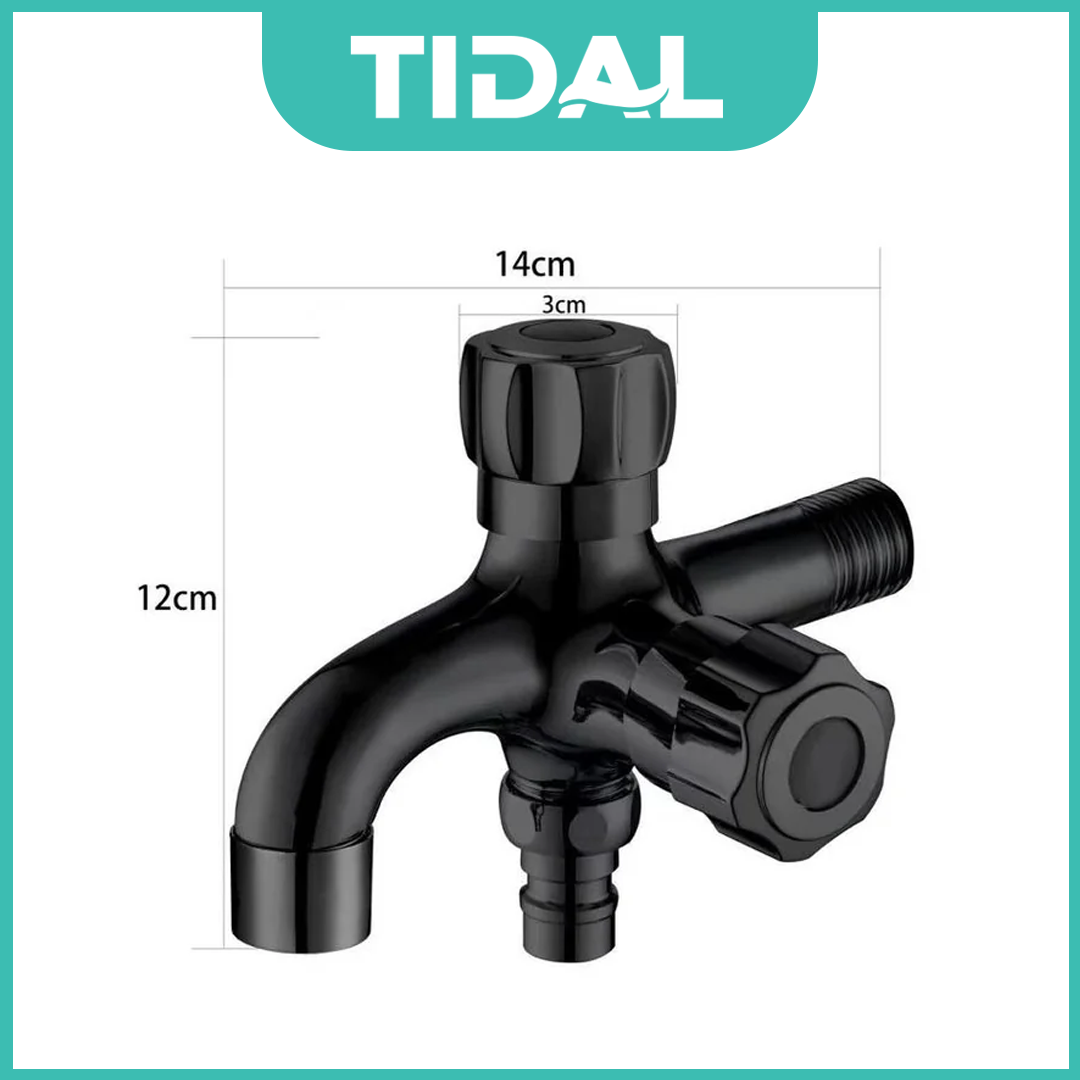 Keran Air Cabang Tembok Tidal TD026 Hitam