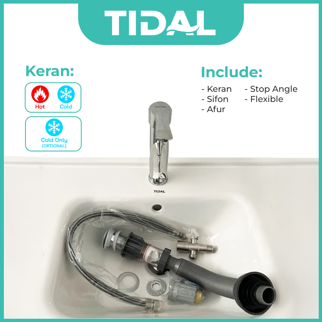 Wastafel Kabinet Set Minimalis Cermin Kamar Mandi Tidal TD053