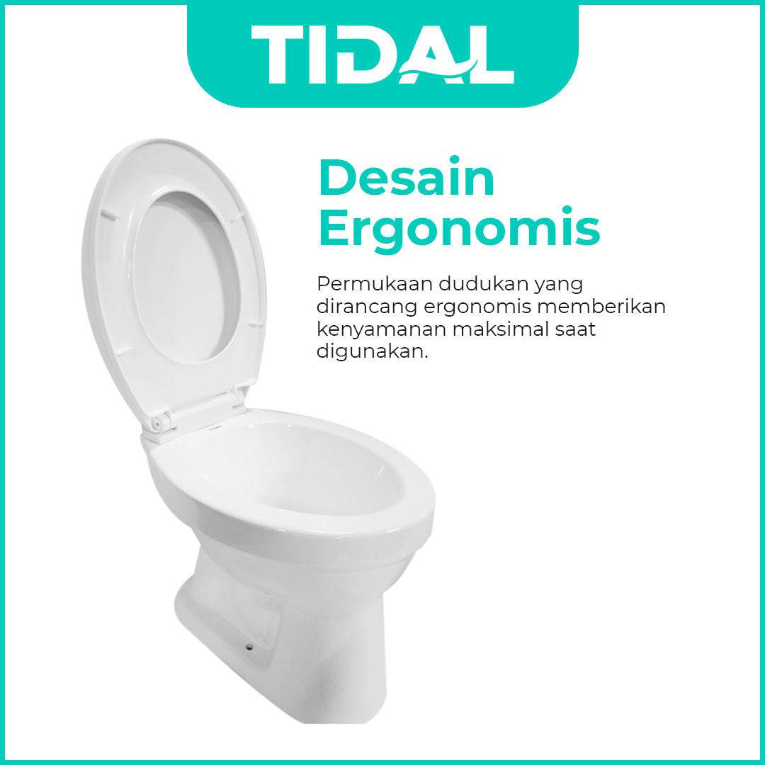 Kloset Siram / Toilet Duduk Manual Tidal TD079 with Cover
