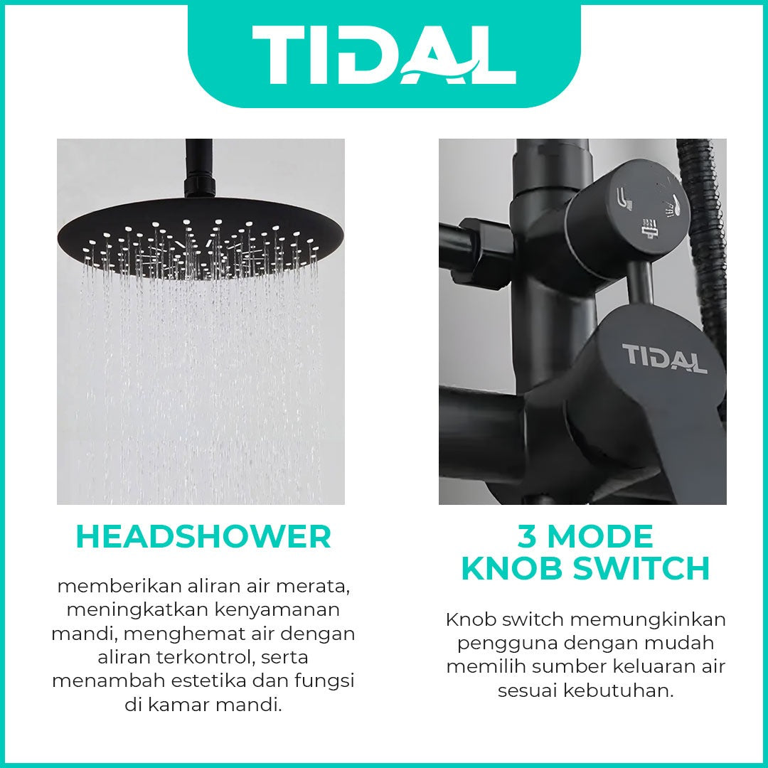 Paket Shower Tiang Set Mandi Lengkap Tidal TD101 Modern Minimalis