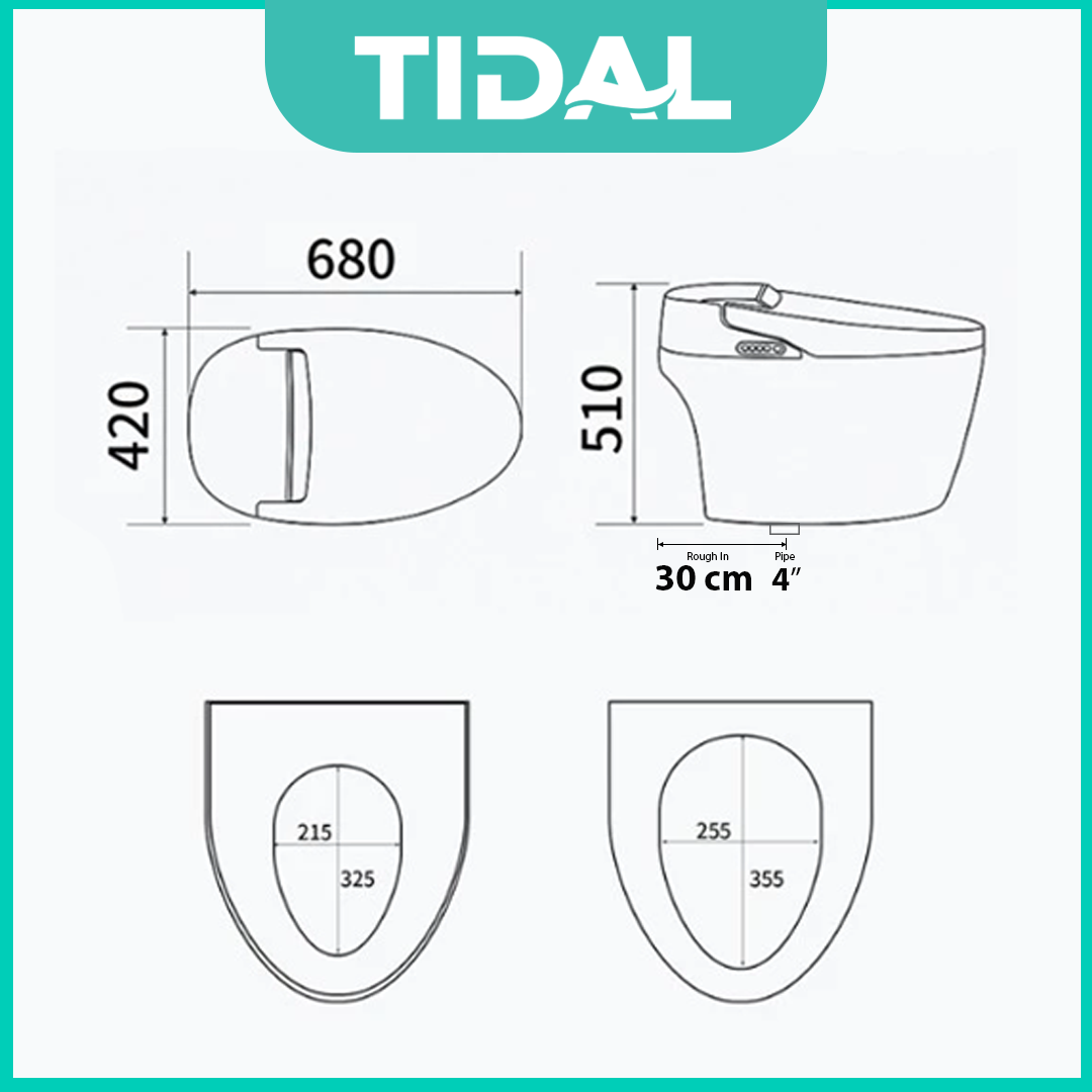 Smart Toilet / Kloset Duduk Full Automatic System Tidal TD111