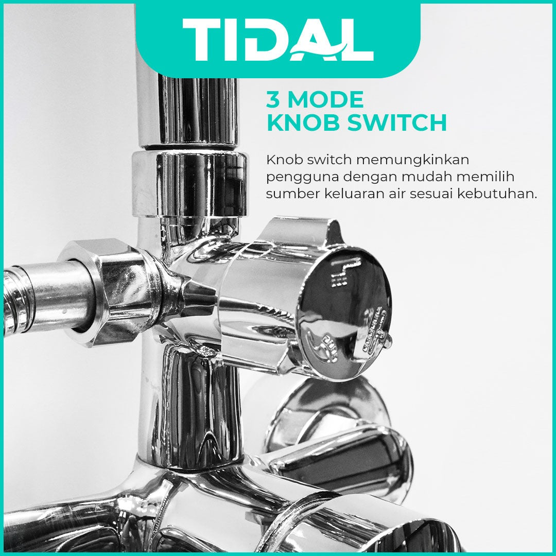 Paket Shower Tiang Set Mandi Lengkap Tidal TD126 Modern Minimalis