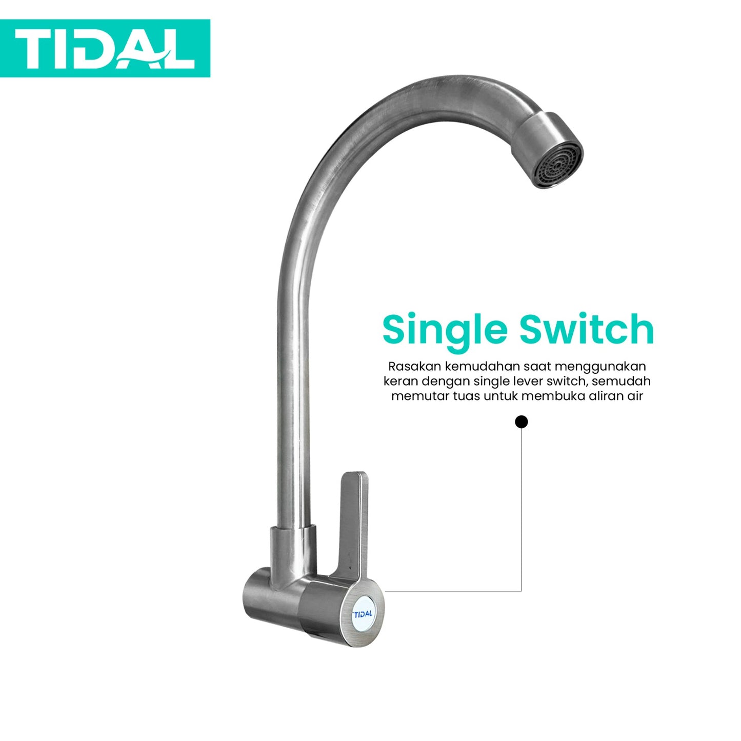 Kitchen Faucet / Keran Air Dapur Tembok Angsa Tidal TD023