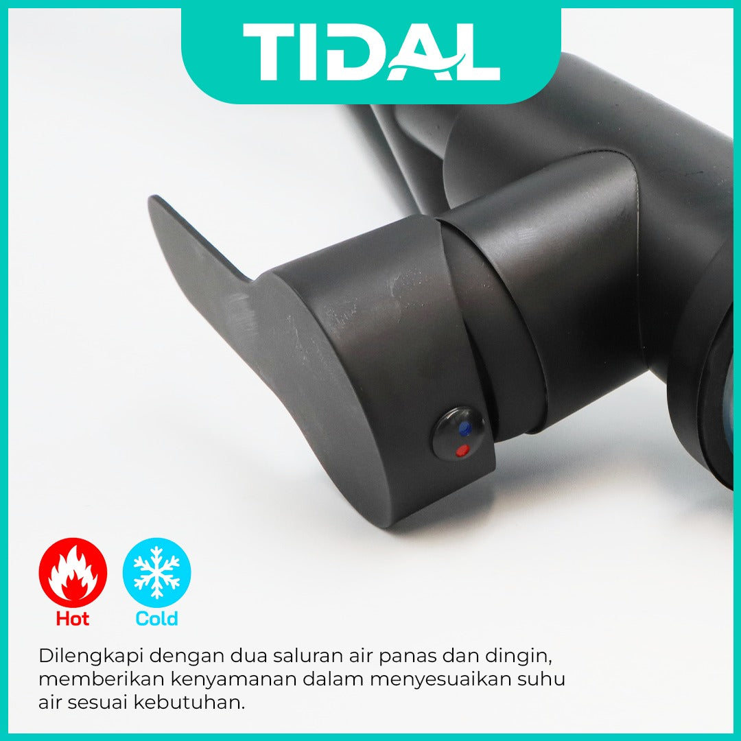 TIDAL Keran Air Wastafel Kamar Mandi 360 Degree Kran Tanam Lipat Panas Dingin All in One TD147