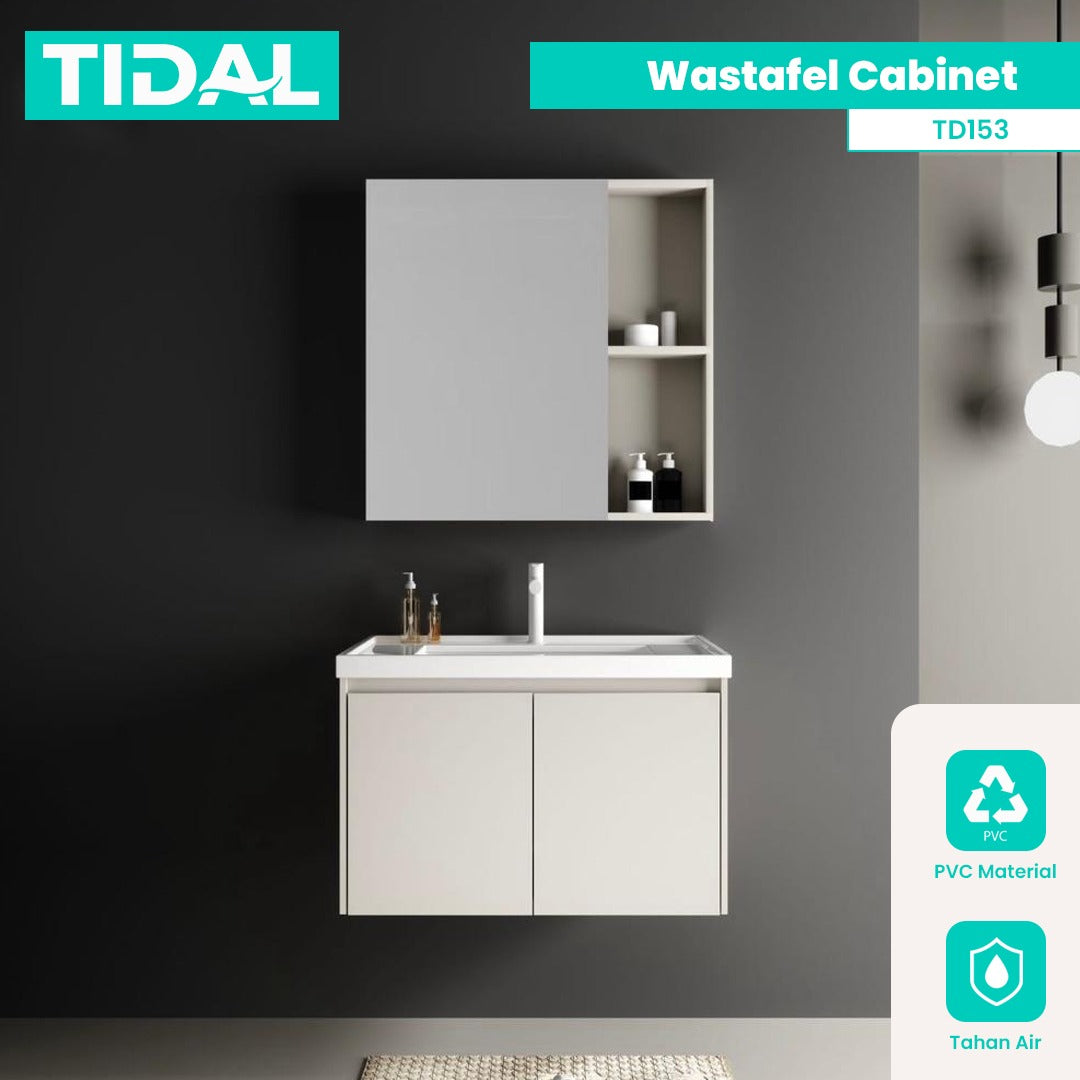 TIDAL Wastafel Kabinet Set Minimalis Cermin Kamar Mandi Tidal TD153