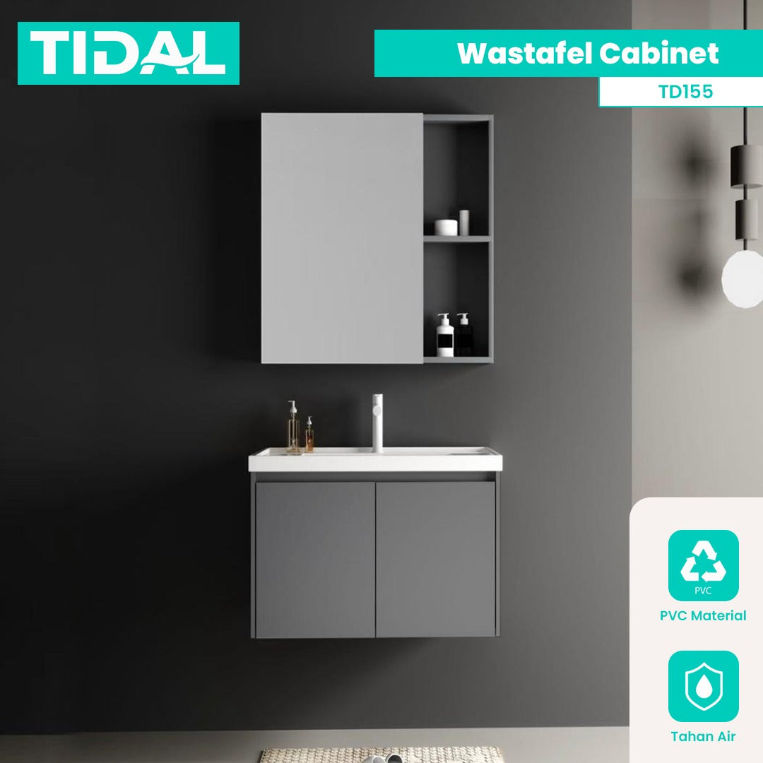 TIDAL Wastafel Kabinet Set Minimalis Cermin Kamar Mandi Tidal TD153