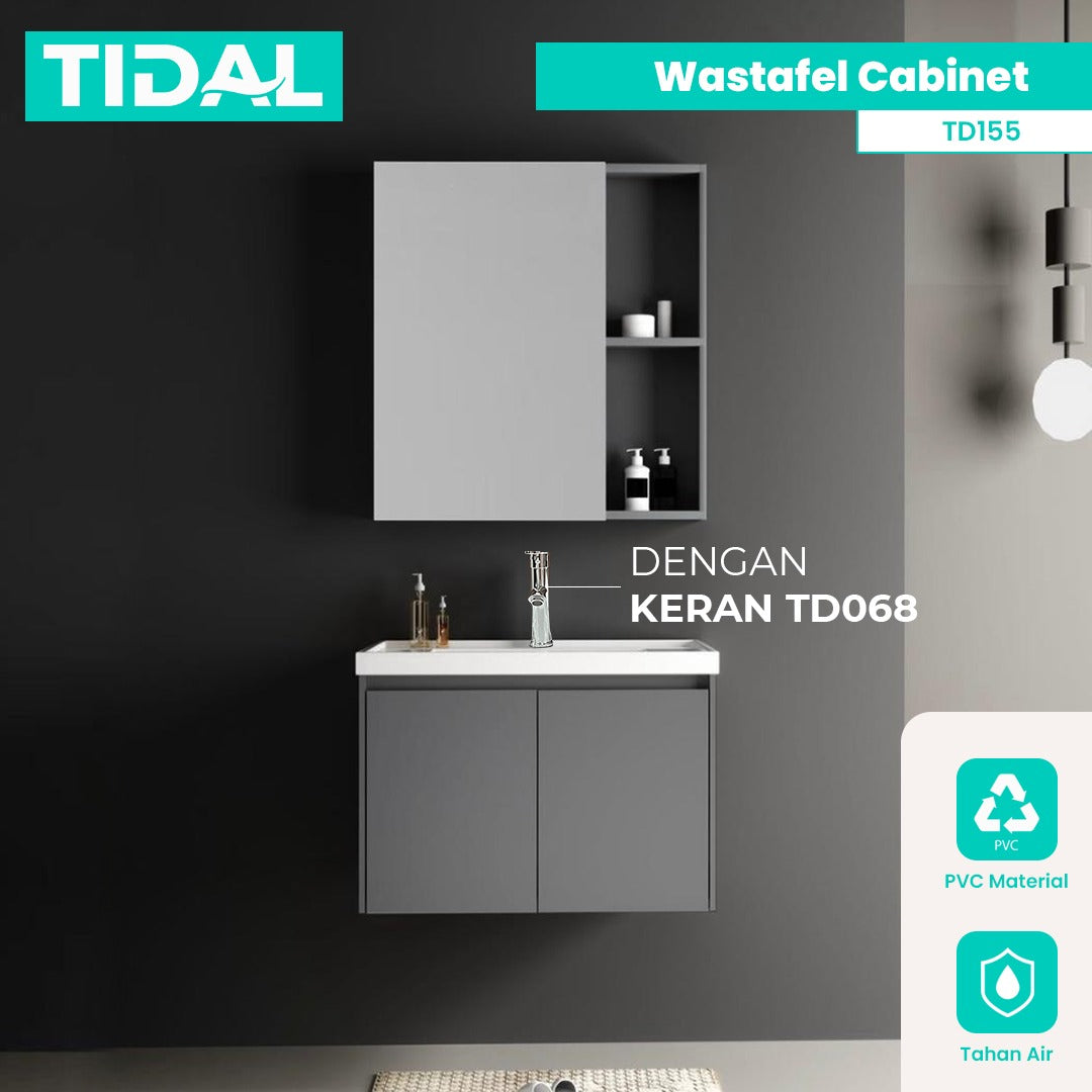 TIDAL Wastafel Kabinet Set Minimalis Cermin Kamar Mandi Tidal TD153