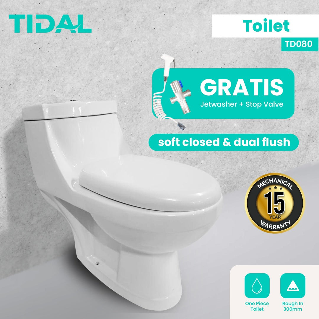 Closet Duduk Keramik One Piece Tidal TD080