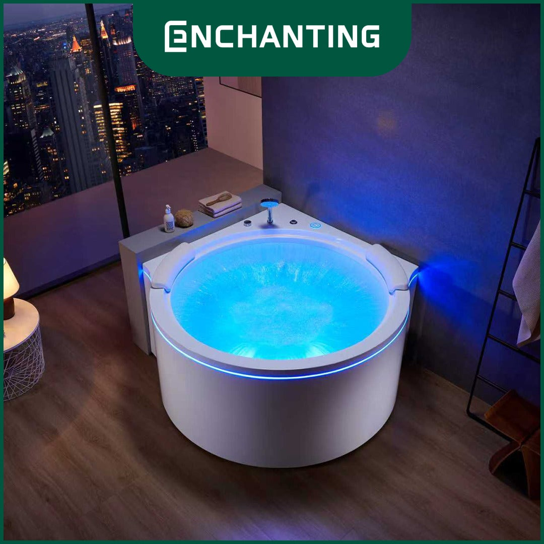 ENCHANTING Bathtub Kamar Mandi Acrylic Material Whirpool LED Lighting E8611