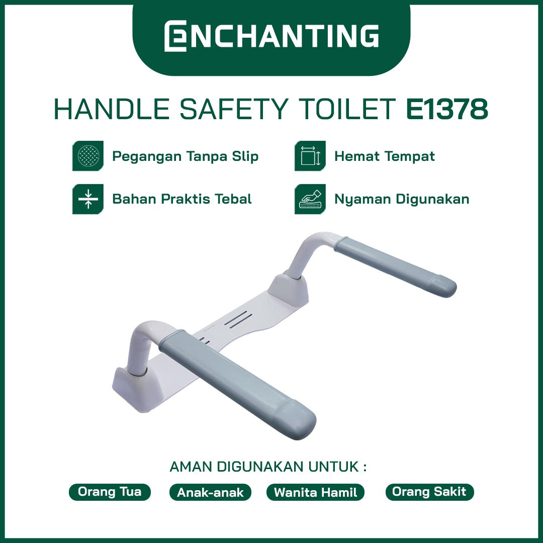 ENCHANTING Handle Safety Toilet Alat Bantu Duduk Toilet Pegangan tanpa slip Europe Enchanting E1378