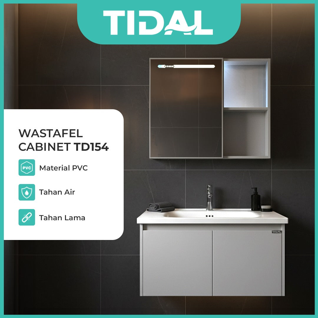 TIDAL Wastafel Kabinet Set Minimalis Cermin Kamar Mandi Tidal TD154