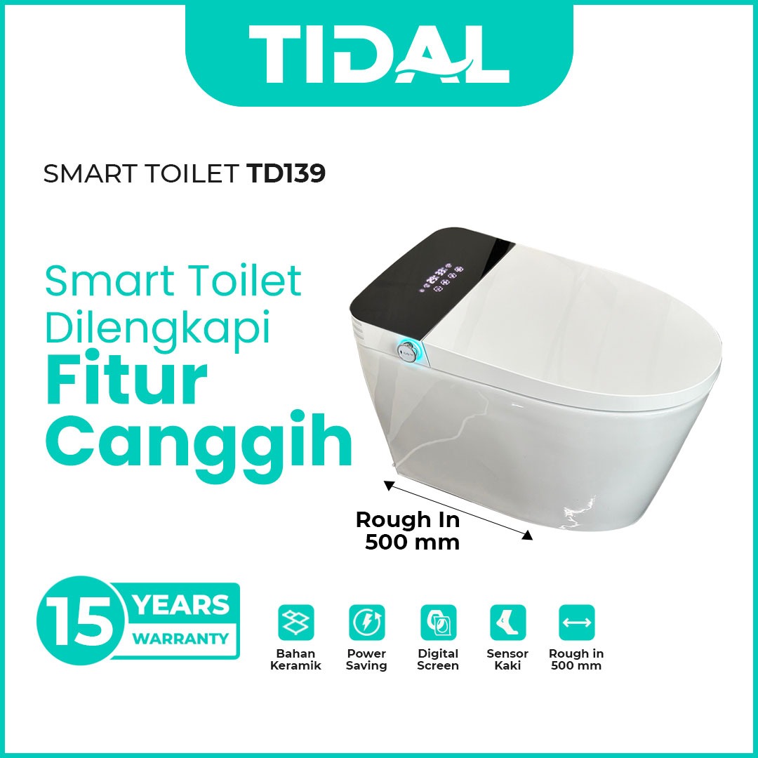 Smart Toilet Kloset Duduk Automatic Rough-in 30 cm / 50 cm Tidal TD139/TD163