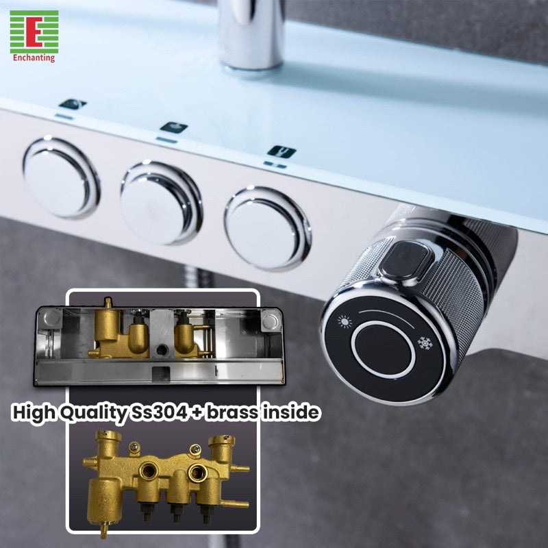 ENCHANTING Shower Set Tiang Mandi Chrome E1689 Shower Kamar Mandi Kran Panas Dingin
