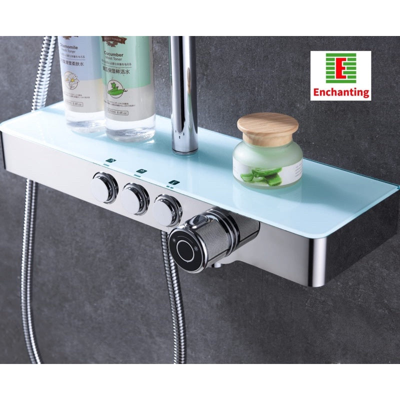 ENCHANTING Shower Set Tiang Mandi Chrome E1689 Shower Kamar Mandi Kran Panas Dingin