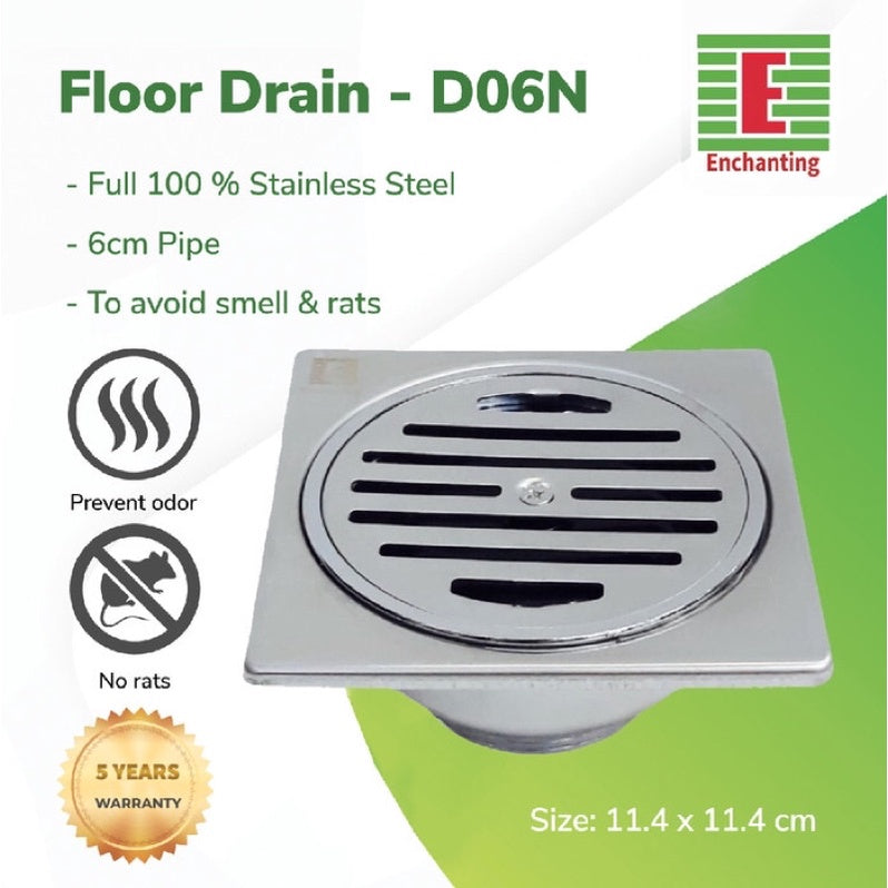 Saringan Got Floor Drain Europe Enchanting D06N Stainless Steel