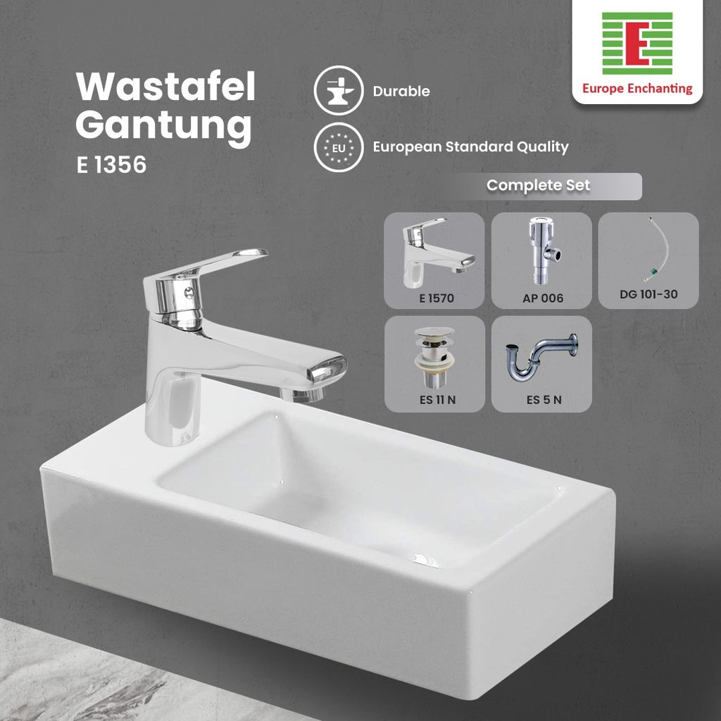 Set Wastafel Tembok Dinding Gantung Europe Enchanting E1356SET