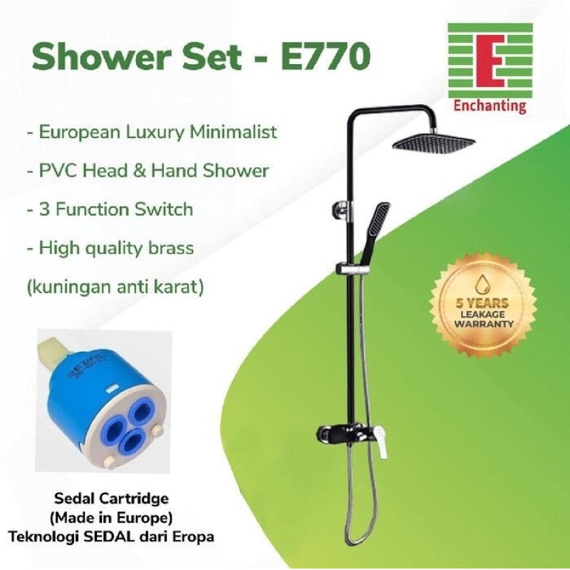 Enchanting Keran Air Panas Dingin Big Shower Black E770