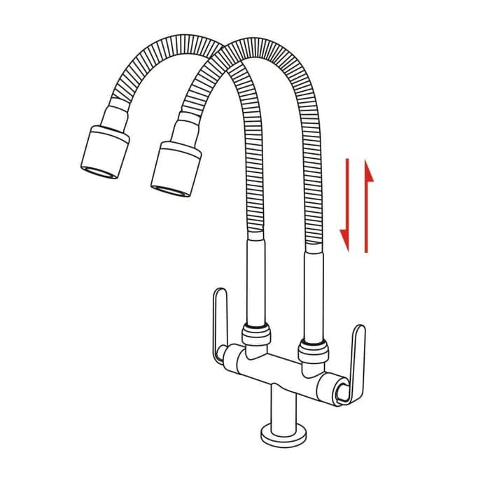 Kran Angsa Kitchen Europe Enchanting E1505 Double Hose