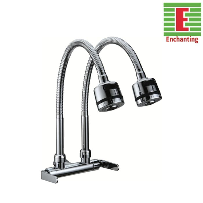 Enchanting Keran Air Dapur Double Hose Filter Chrome E1504