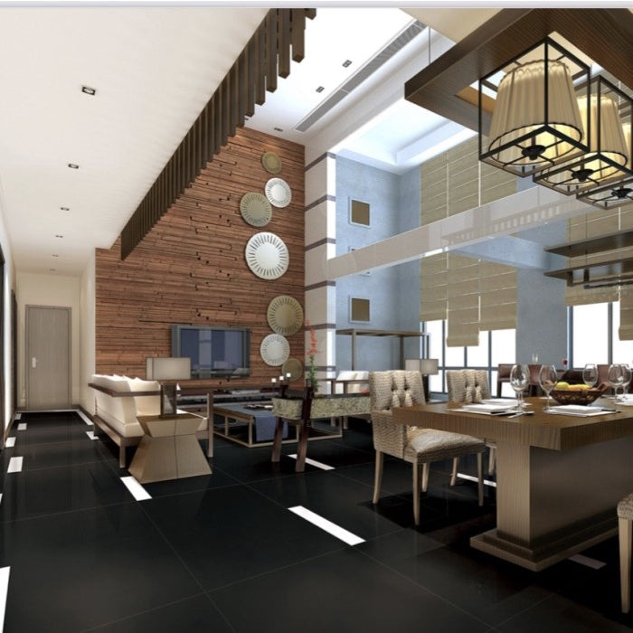 granite tile 60x60 Engress Polish Hitam Ed21