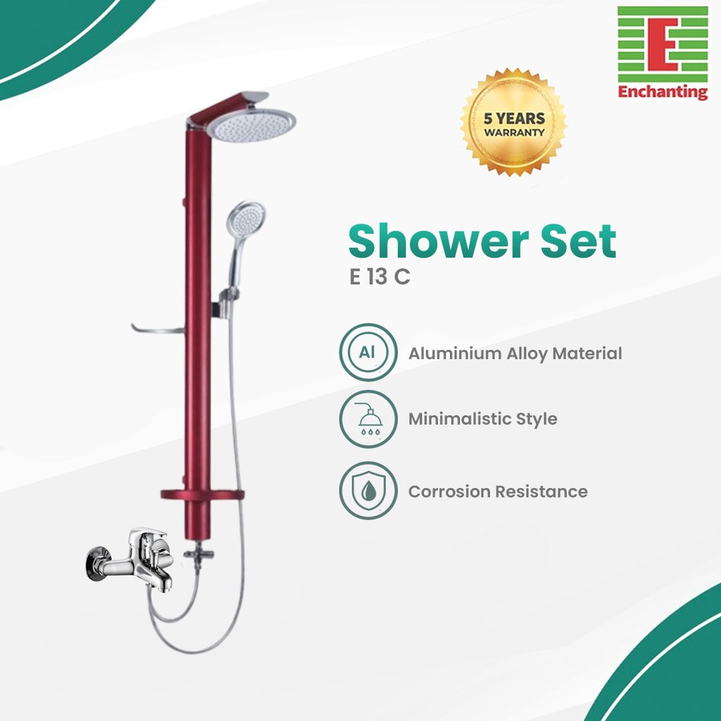 Shower Set Aluminium Alloy Europe Enchanting E13C Cold Only ( Shower Mandi )