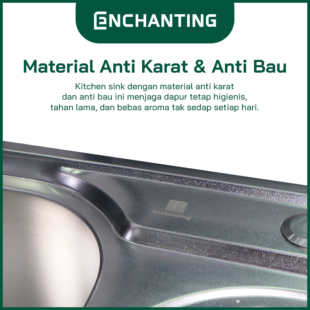 SET Kitchen Sink Bak Cuci Piring Europe Enchanting E1066SET Stainless