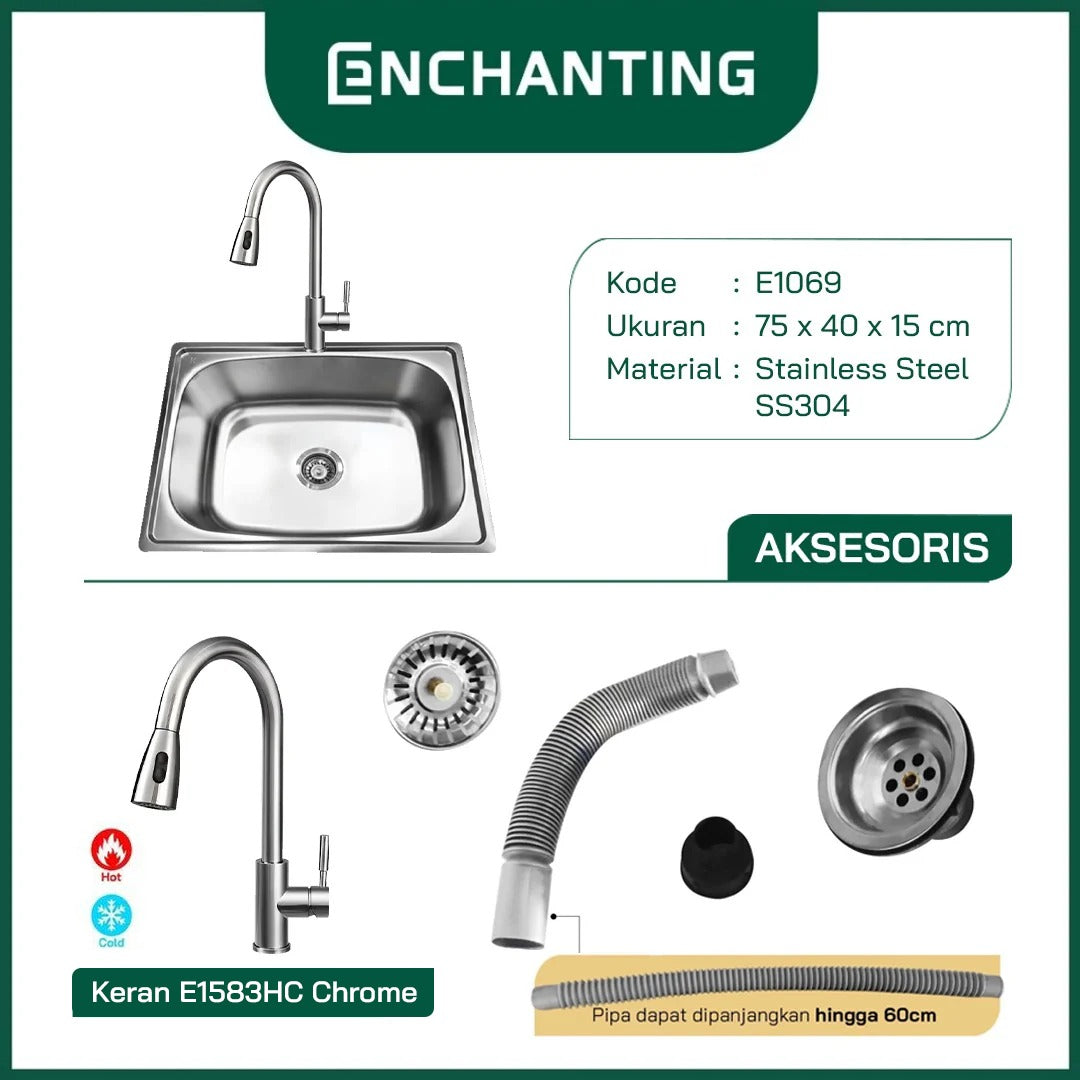 SET Kitchen Sink Dapur / Bak Cuci Piring Europe Enchanting E1069SET